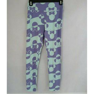 New LuLaRoe Disney One Size Leggings Lt. Blue & Lavender W/ Minnie Mouse Heads
